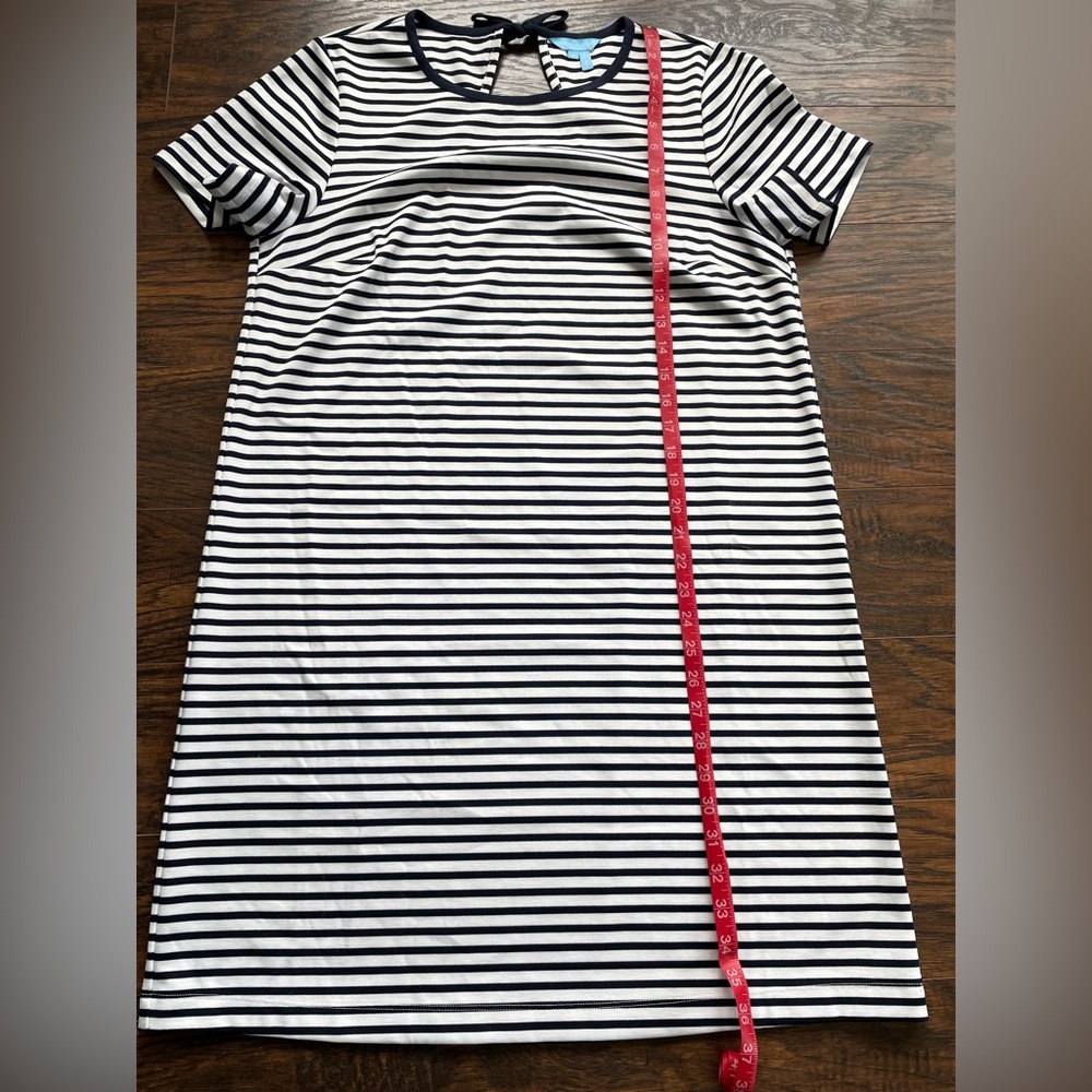 Draper James Sailor Stripe Ponte Shift Dress White & Navy Large - Picture 7 of 10